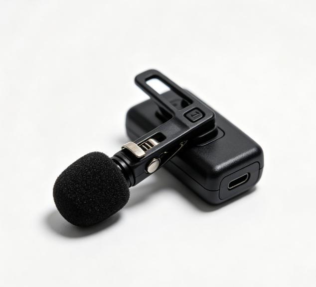 Wireless Lavalier Lapel Microphone, Noise Cancelling Clip-on Mic for Phone Camera Live Streaming Vlog Recording, Plug & Play